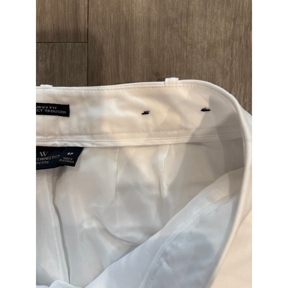 Worthington Curvy Fit Perfect Trouser Lined White Pants Women's Size 6P - Picture 5 of 12